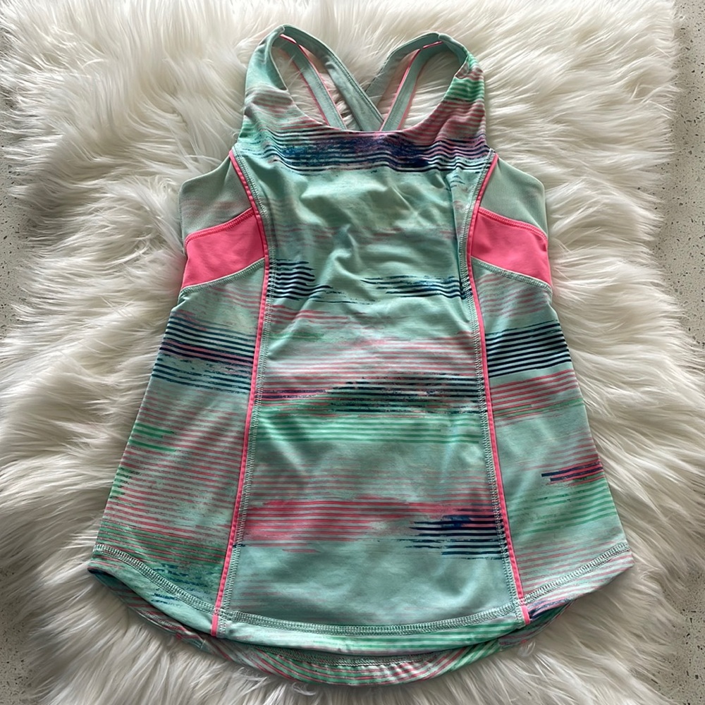 ⭐️ Teal/Pink Athletic Shirt with built in bra